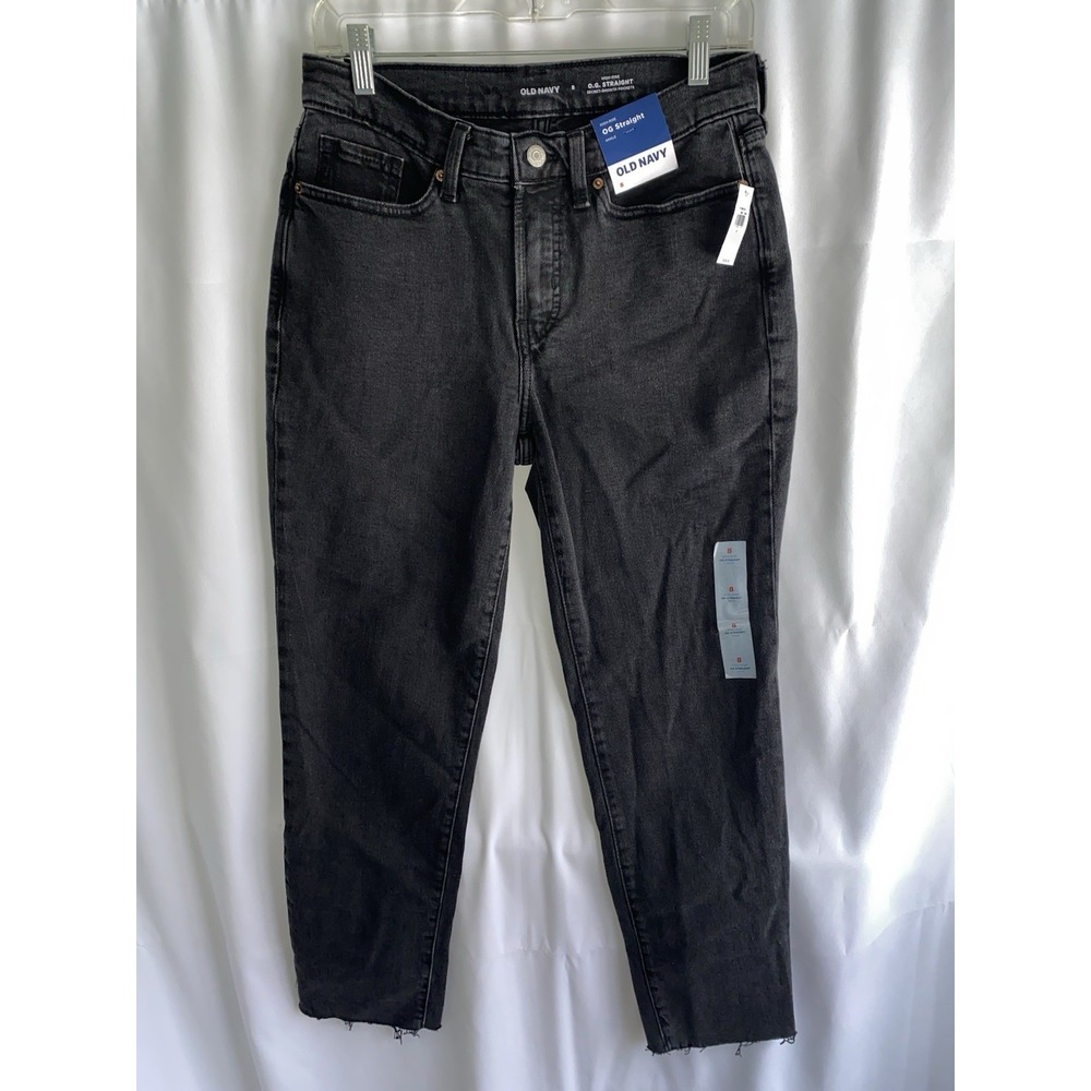 NWT Old Navy High Rise O.G. Straight Secret Smooth Pockets Black Jeans 8